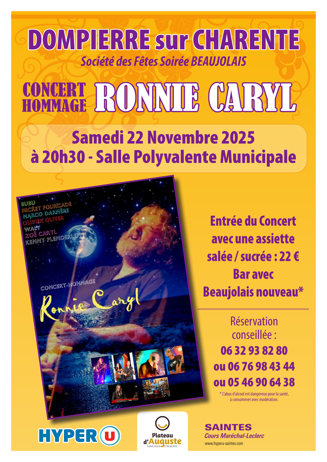 affiche concert hommage ronnie caryl